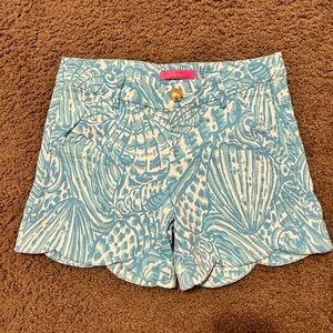 Lilly Pulitzer Palmita Stretch Short in Succulent Blue Sea Cups size 0